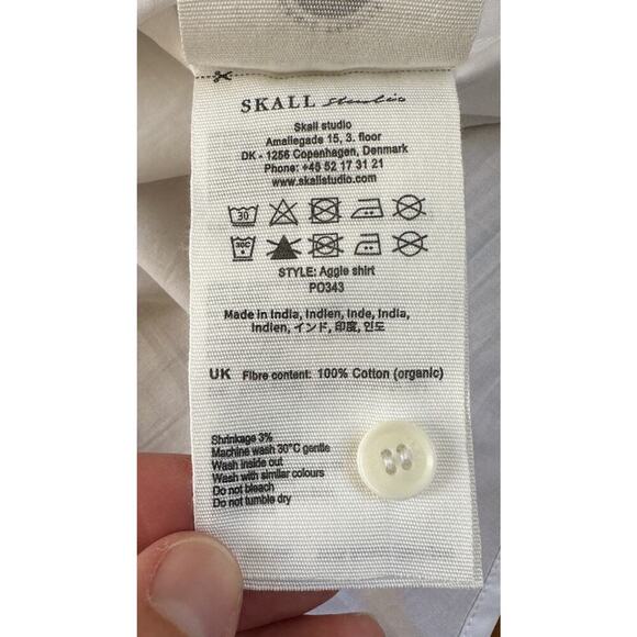 NWT Skall Studio Button Up Shirt Size 36 Women’s White Short Sleeve - Picture 6 of 8